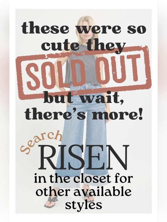 Risen Jeans Denim - Risen HR Tummy Control Medium Wash Wide Leg Cuffed Denim Jeans Various NEW